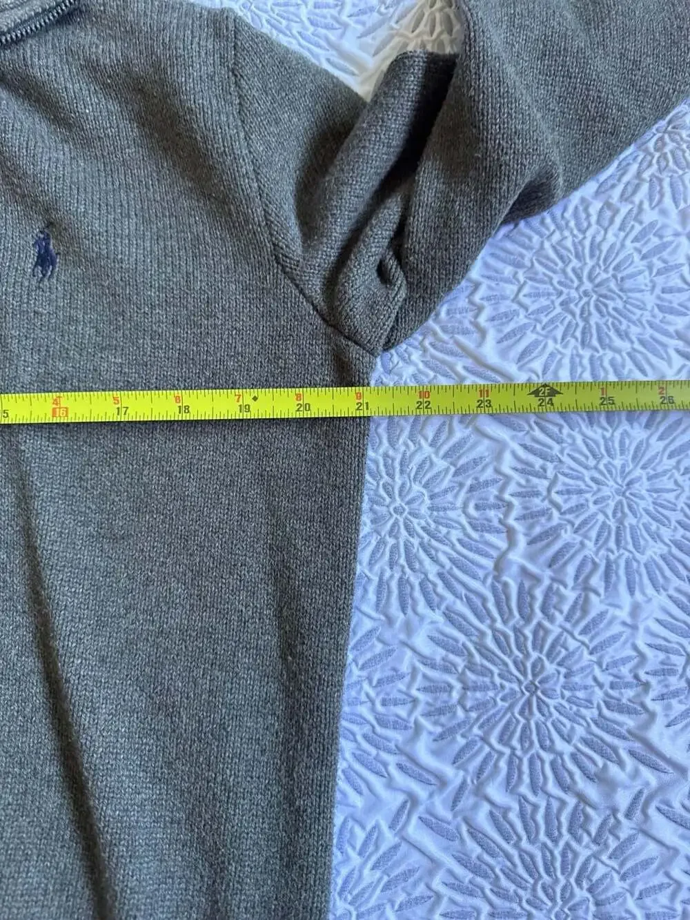 Polo Ralph Lauren Gray 1/4 Zip Mock Neck Sweater Men's M